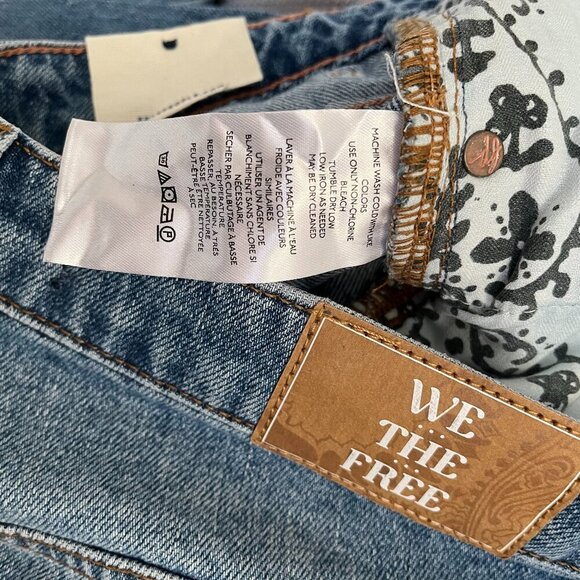 Free People Women's Pacifica High Rise Slim Straight Leg Jeans Blue New Size‎ 29 - Picture 6 of 7